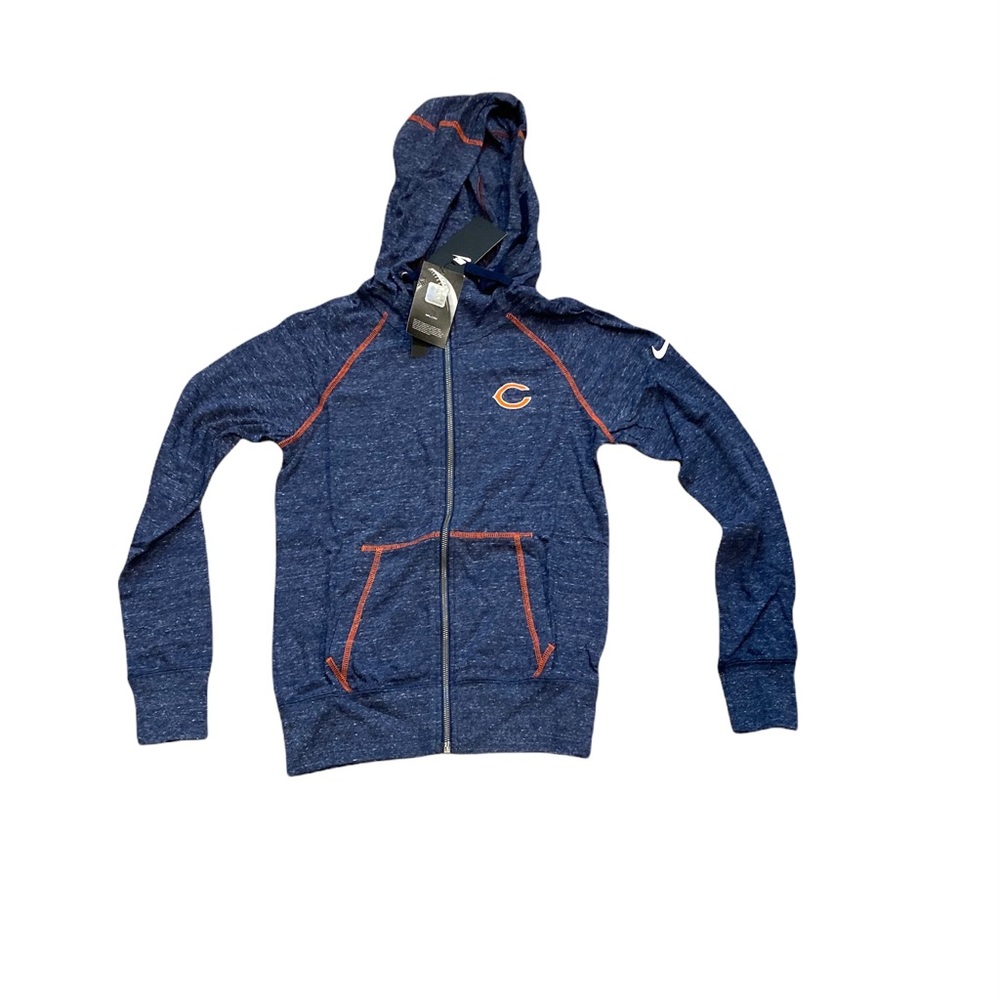 Chicago Bears Nike Women’s Full Zip Up Vintage Gym Hoodie Sweatshirt XS